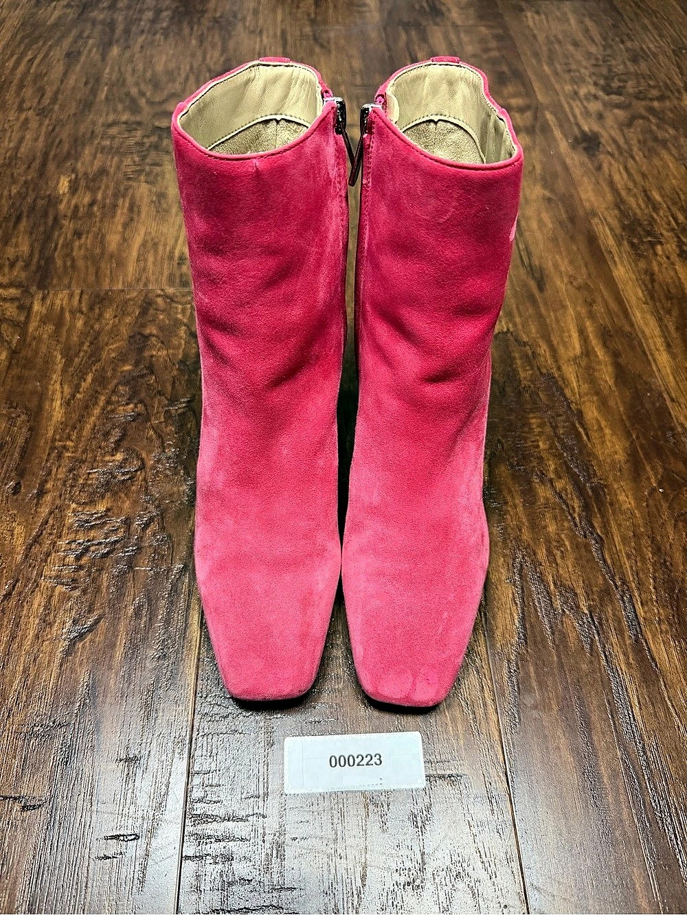 Sam Edelman Women’s 7 Pink Suede Ankle Boots High Heel Zip Booties